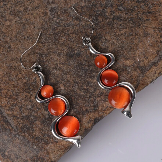 Vintage Orange Stone Earrings