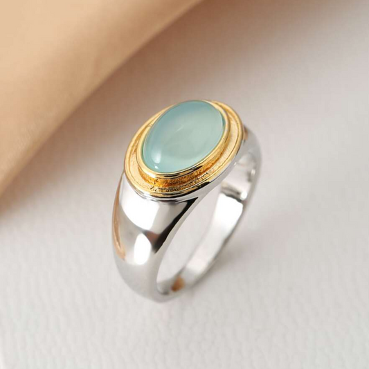 Vintage Green Moonstone Ring