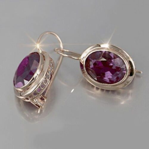 Vintage Inlaid Garnet Crystal Earrings