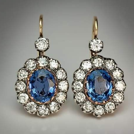 Vintage Bright Blue Earrings