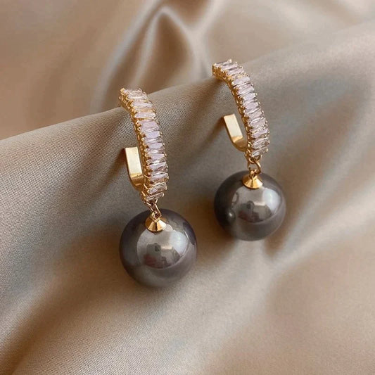 Luxury Pearl and Zirconia Earrings